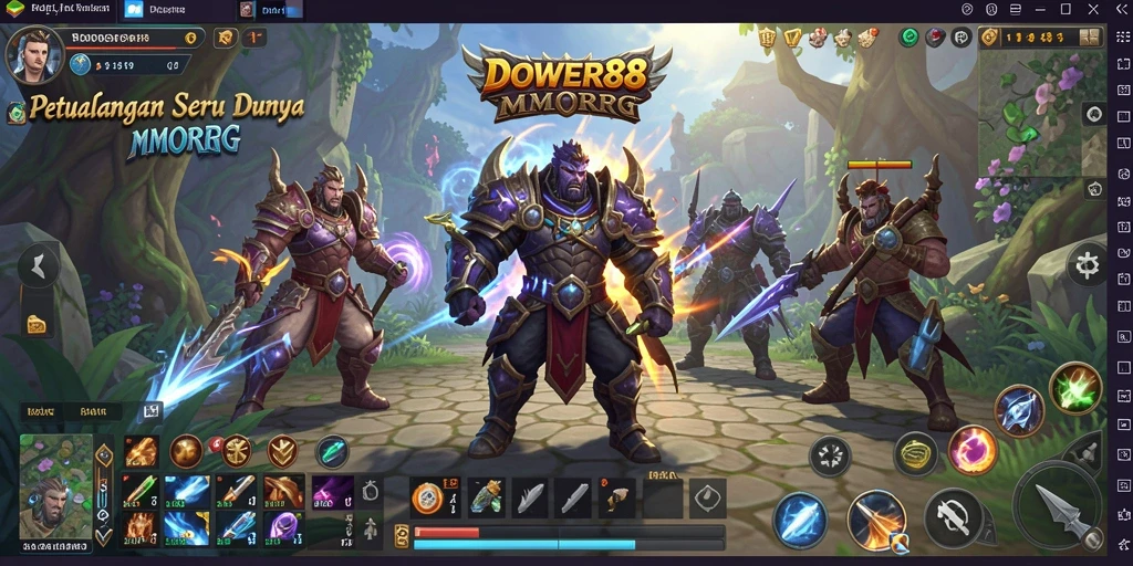 Screenshot gameplay DOWER88 dengan karakter dan pertarungan yang epik.