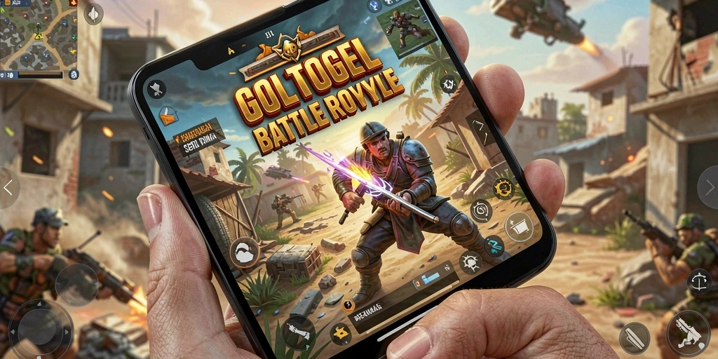 Tampilan seru dari gameplay GOLTOGEL dalam pertempuran Battle Royale.