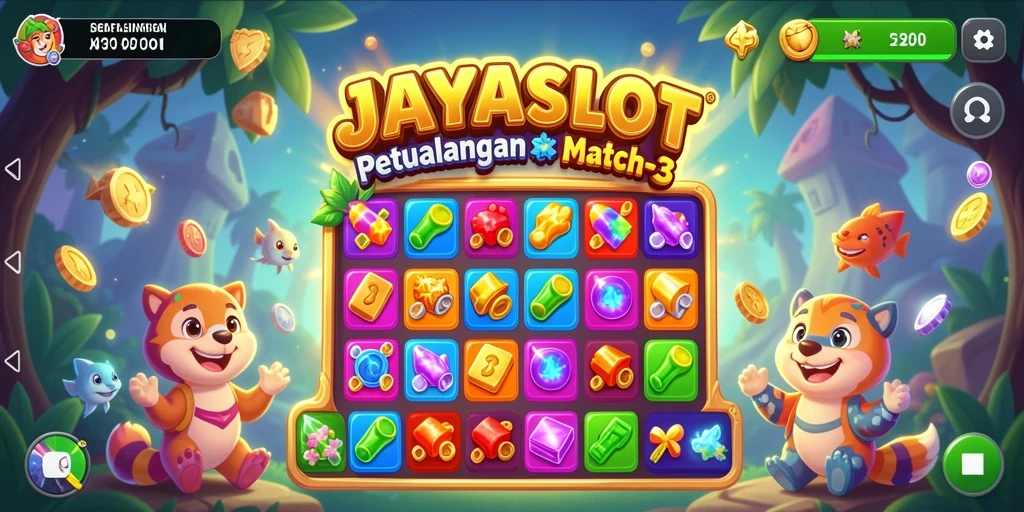 Gameplay seru dari JAYASLOT menunjukkan aksi mencocokkan simbol.