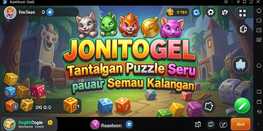 Tampilan gameplay seru di JONITOGEL, menampilkan berbagai teka-teki yang menantang.