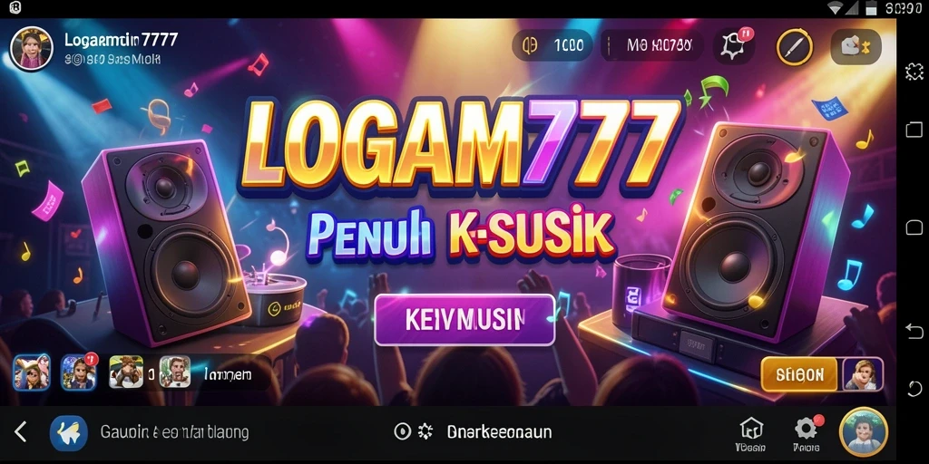Gameplay LOGAM777 yang seru dengan berbagai lagu.