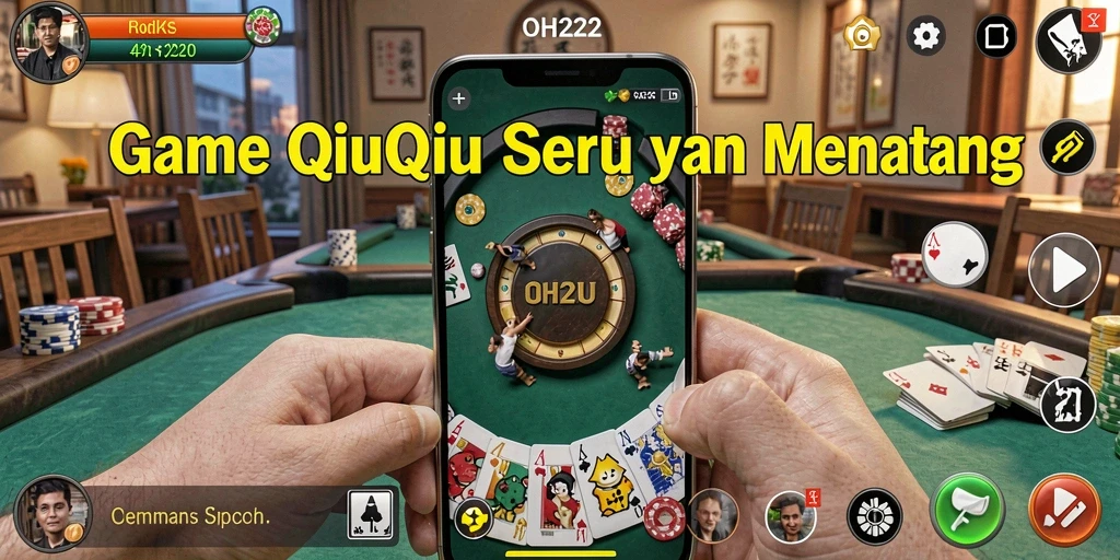 Tampilan gameplay QiuQiu di aplikasi OH222 yang menarik.