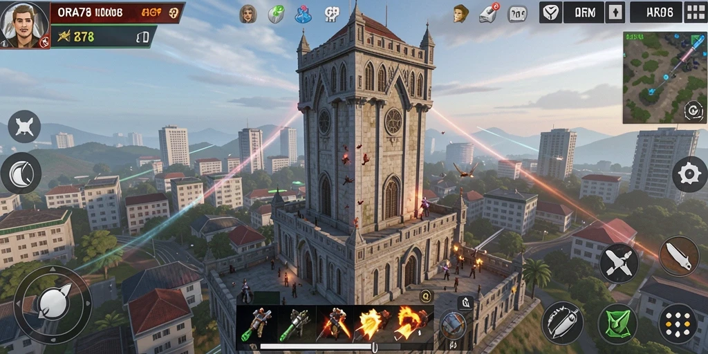 Tampilan menarik gameplay Tower Defense di ORA78.
