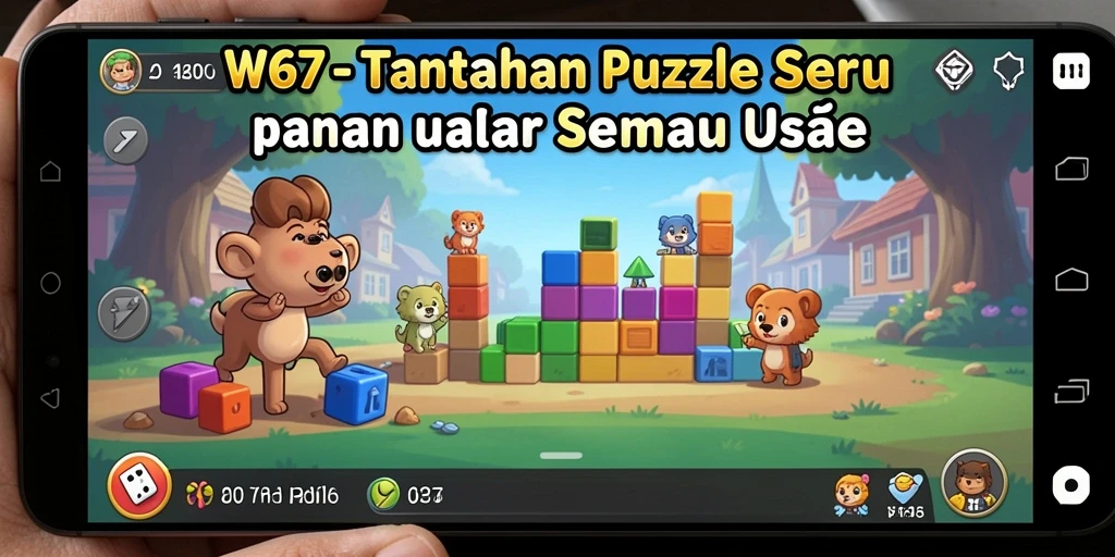Gameplay W67 menampilkan tantangan Puzzle yang seru dan variatif.